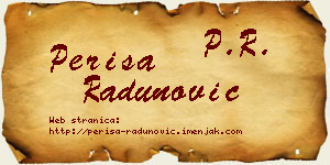 Periša Radunović vizit kartica